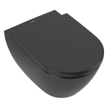 Унитаз подвесной Villeroy & Boch Subway 2.0, Direct Flush, CeramicPlus, 56×37 см, чёрный матовый